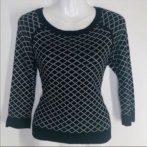 Sweater women black and white pattern Philosophy knitted sweater design casual